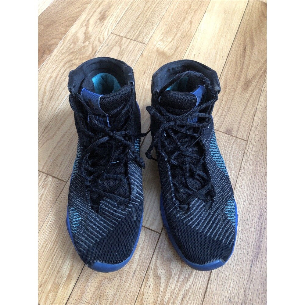 Adidas 8 Black/Green/Blue Hightop Athletic Lace Up Basketball Shoes Needs‎ laces